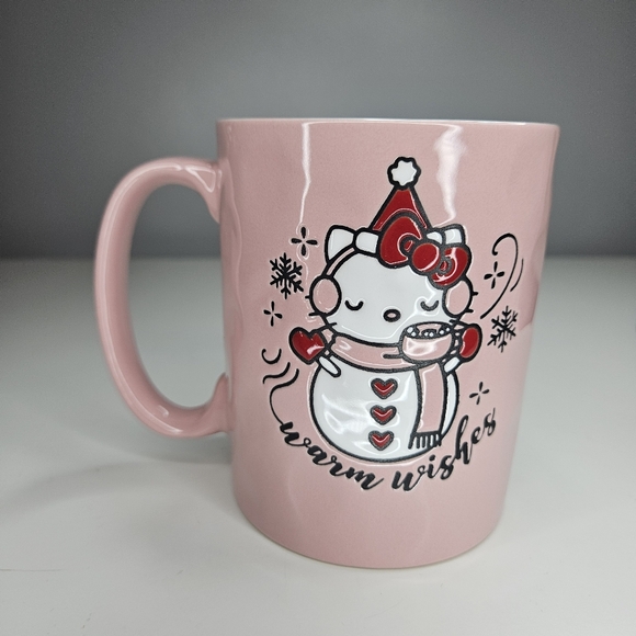 Sanrio Hello Kitty Christmas  Winter Warm Wishes Pink Mug New - Picture 7 of 12